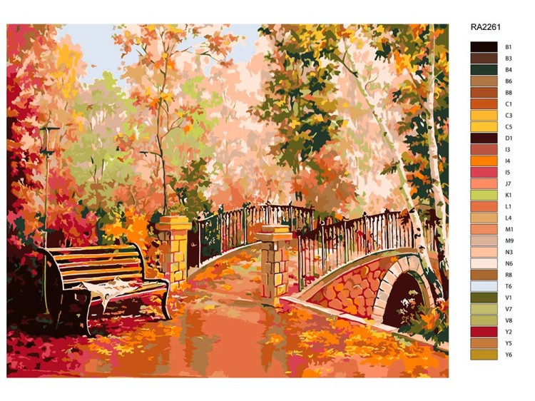 Картина по номерам «Лавочка» — картинка 2