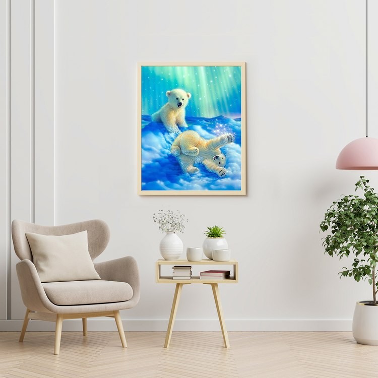 Картина по номерам «Белые медвежата» — картинка 4