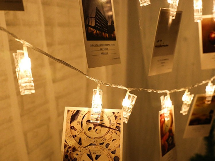 Декоративная светодиодная гирлянда с прищепками — картинка 4