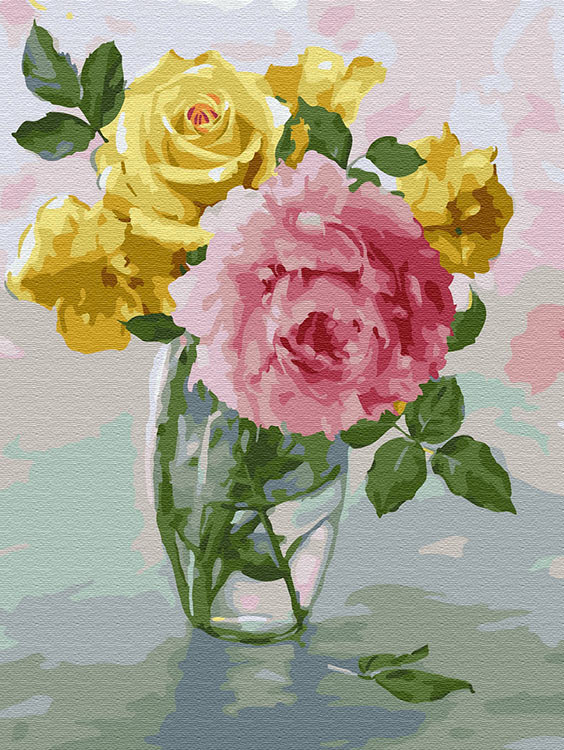 Картина по номерам «Бузин. Пионы и розы»