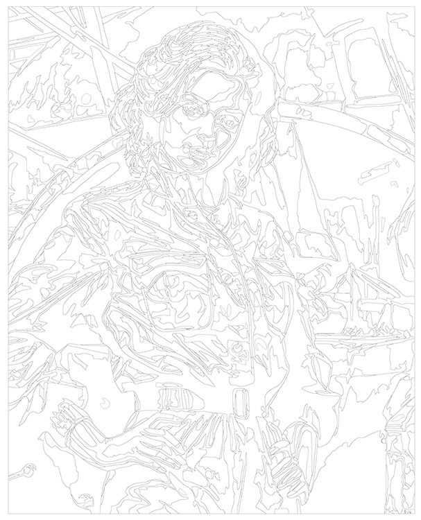 Картина по номерам «Портрет девушки на заводе 3» — картинка 3