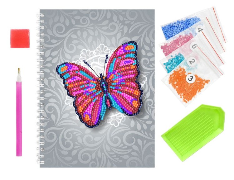 Алмазная мозаика - тетрадь «Бабочка» — картинка 6