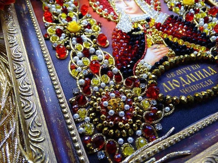 Набор вышивки хрустальными камнями «Святая Людмила» — картинка 5