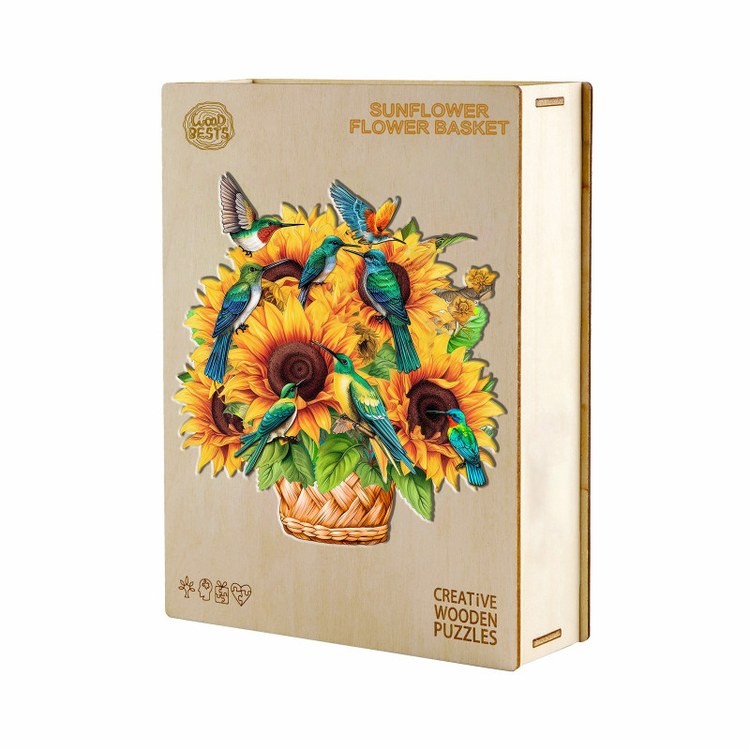 Деревянные пазлы «Корзина с Подсолнечниками L», Woodbests — картинка 4