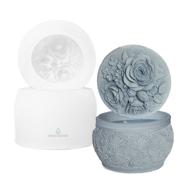 Силиконовый молд - Контейнер/банка для свечей с крышкой №4, d 7 см, 1 шт. — картинка 2