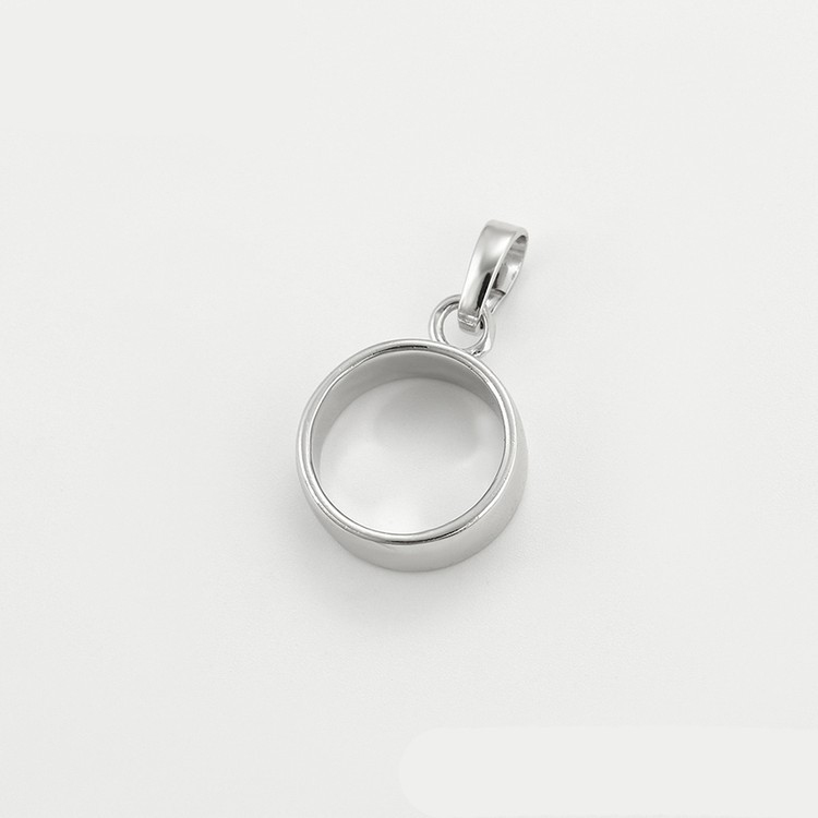 Металлический молд для кулона круг маленький, серебро, 1 шт. — картинка 3