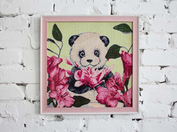 Алмазная вышивка «Панда в цветах» — картинка 3