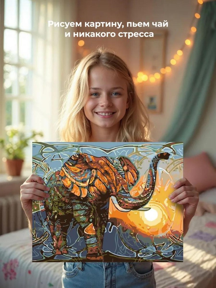 Картина по номерам «Слон» — картинка 6