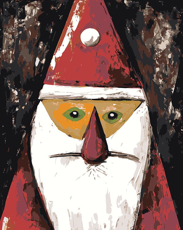 Картина по номерам «Новогодняя: Дед Мороз в стиле Пикассо»
