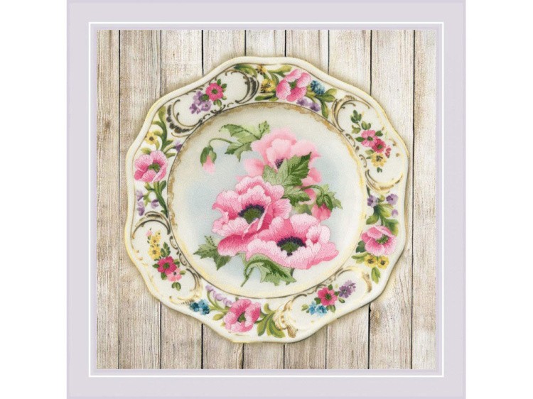Набор для вышивания «Тарелка с розовыми маками» — картинка 2