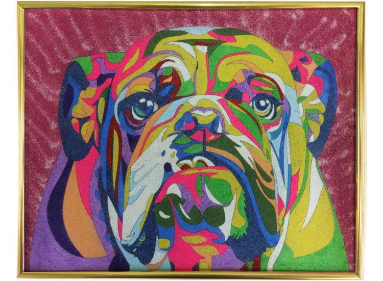 Картина цветным песком «Английский бульдог» — картинка 2