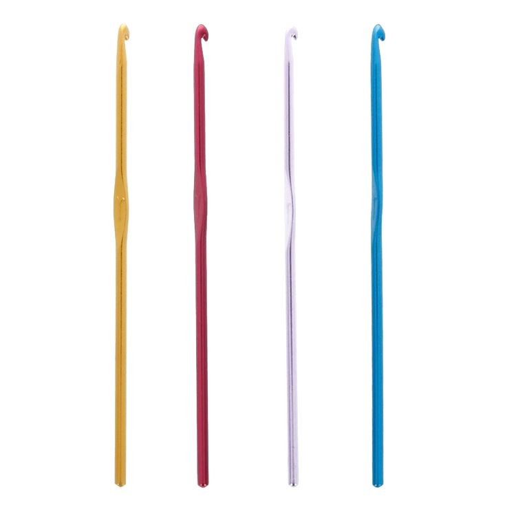 Крючок для вязания розовый, металл, 4 мм, 15 см, Gamma — картинка 3