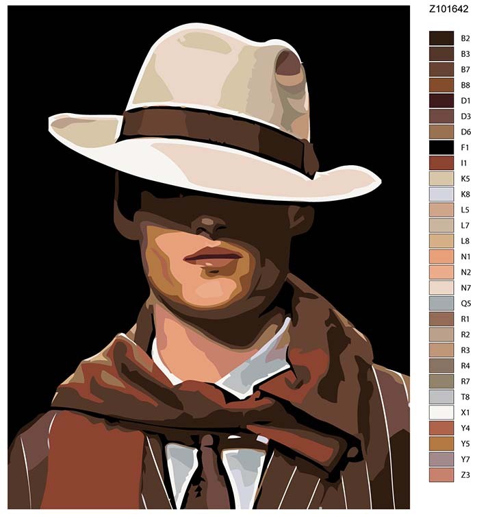 Картина по номерам «Мужчина в шляпе» — картинка 2