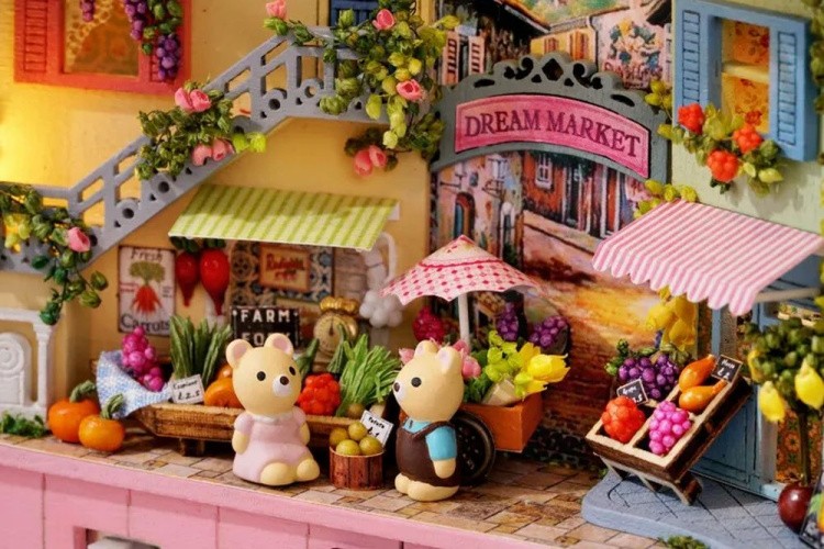 Сборная модель (румбокс) в шкатулке «Счастливый рынок» — картинка 3