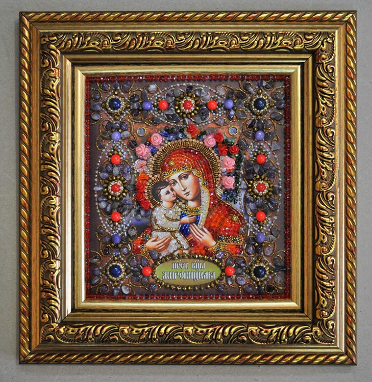 Вышивка Образа в каменьях «Богородица Жировицкая» — картинка 3