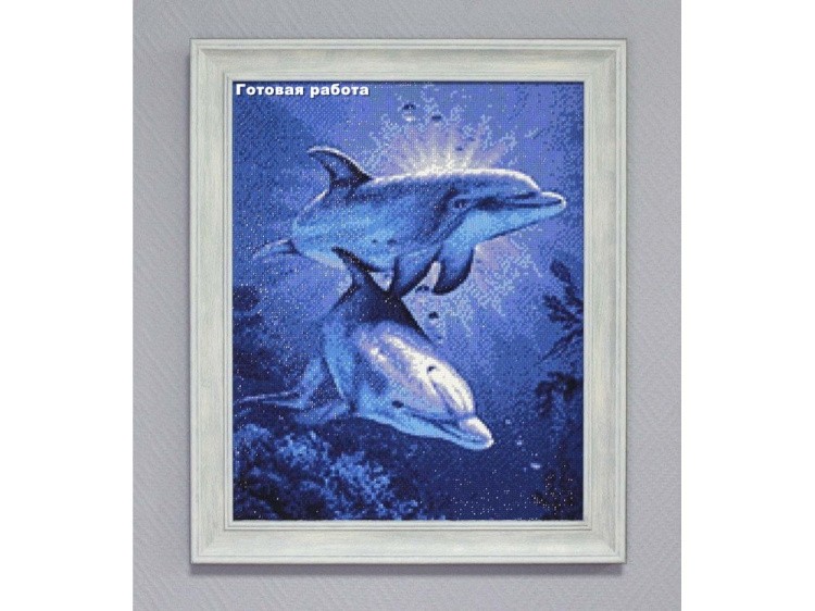 Алмазная вышивка «Свидание дельфинов» — картинка 2