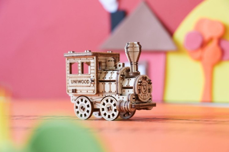 Конструктор из дерева «Паровоз», UNIWOOD — картинка 3