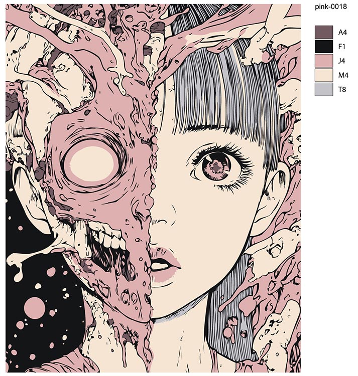 Картина по номерам «Розовая: портрет девушки арт 40x50» — картинка 2