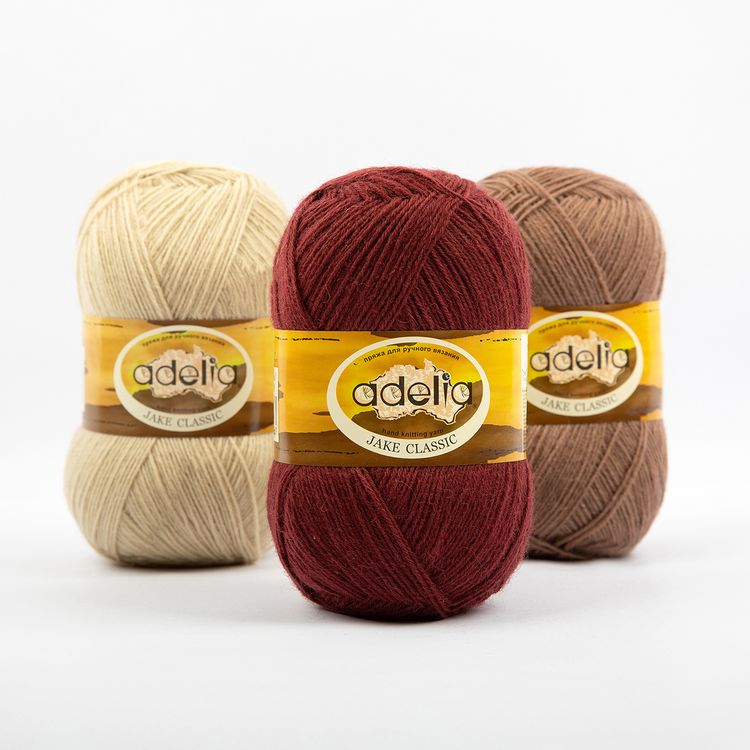 Пряжа Adelia JAKE CLASSIC (05), светло-коричневый, 5 шт. по 100 г — картинка 3
