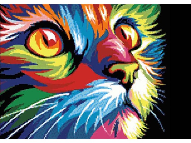 Алмазная вышивка «Радужный кот» — картинка 2