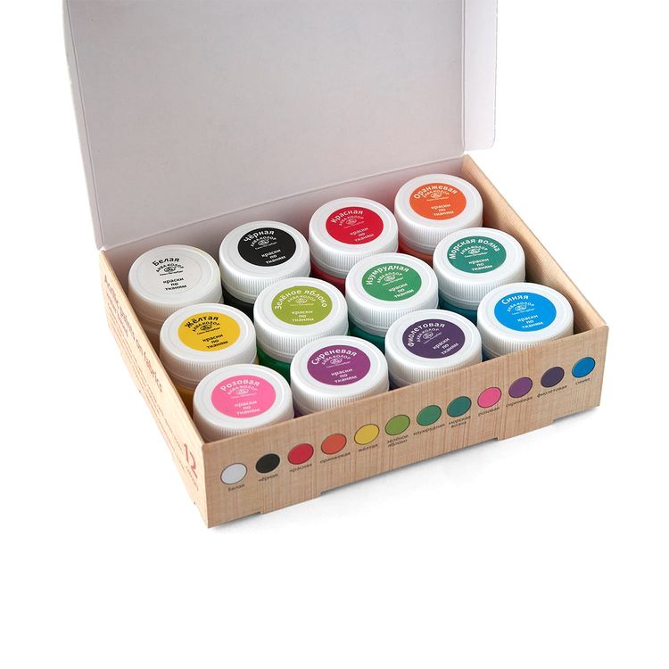 Акриловые краски по тканям «Декор», 12 цв., 20 мл, Аква-колор — картинка 2