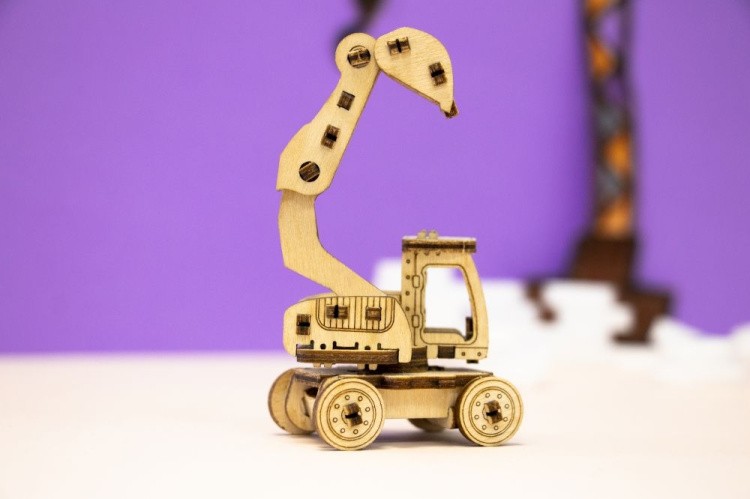 Конструктор из дерева «Экскаватор», UNIWOOD — картинка 5