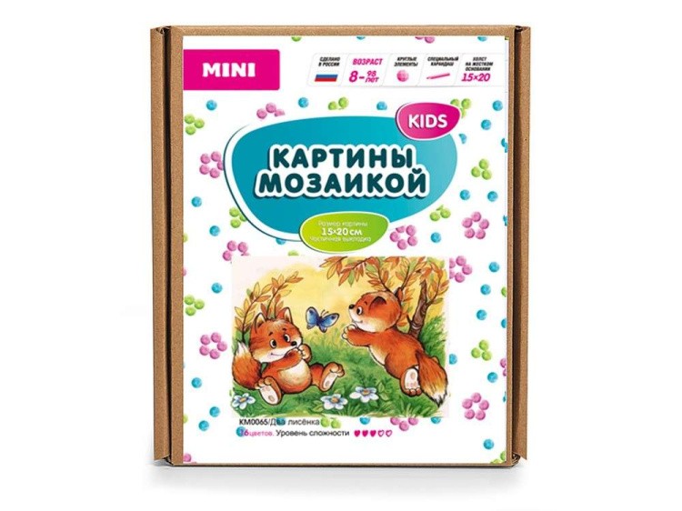 Алмазная вышивка-открытка «Два лисенка» — картинка 5