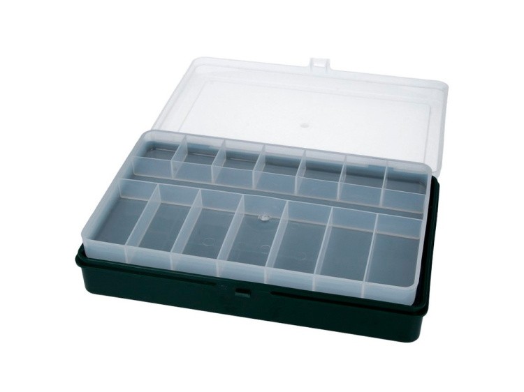 Коробка для мелочей №3 двухъярусная со вкладышем Trivol, цвет: темно-зеленый — картинка 2