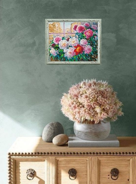 Алмазная вышивка «Свежесть утренних пионов» — картинка 6