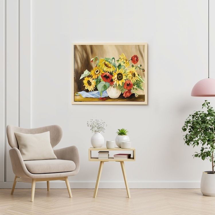 Картина по номерам «Маки и подсолнухи» — картинка 4