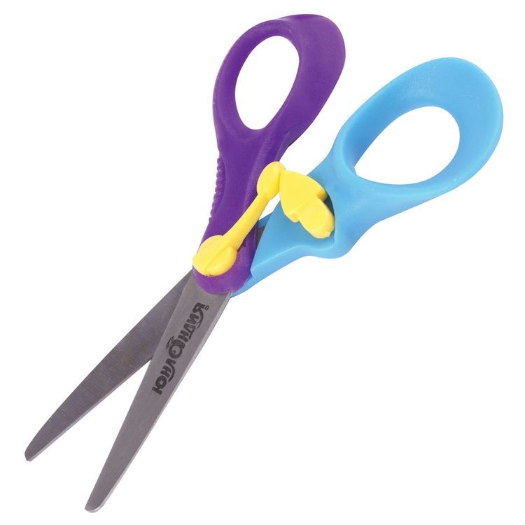 Ножницы «Львенок» 13,5 см, с усилителем, двухцветные ручки, Юнландия — картинка 5