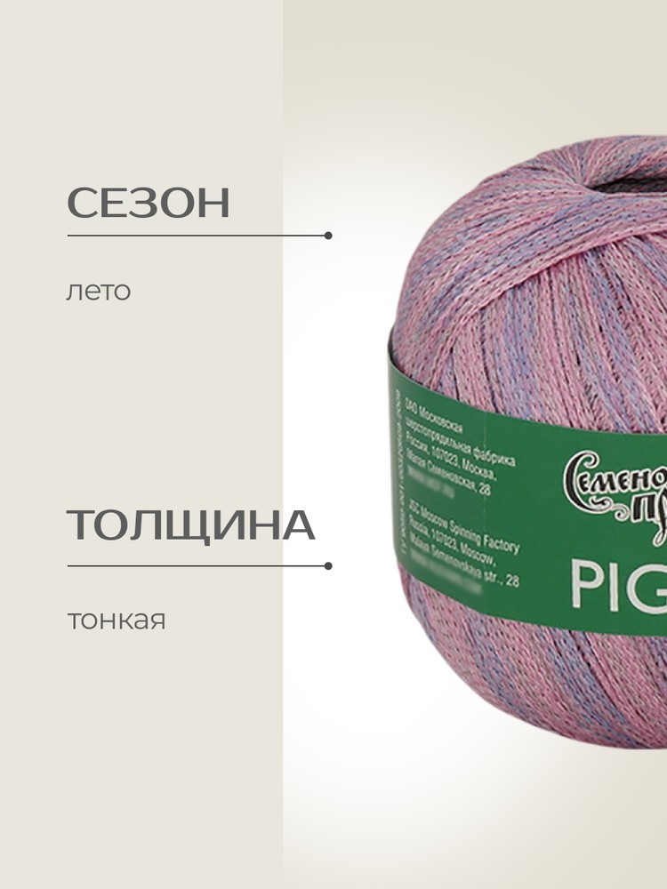 Пряжа Семеновская пряжа Pigtail (Косичка) (51588), ковыль-мультиколор 001, 5 шт. по 100 г — картинка 2