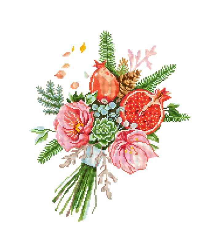 Алмазная вышивка «Букет с гранатом» — картинка 2