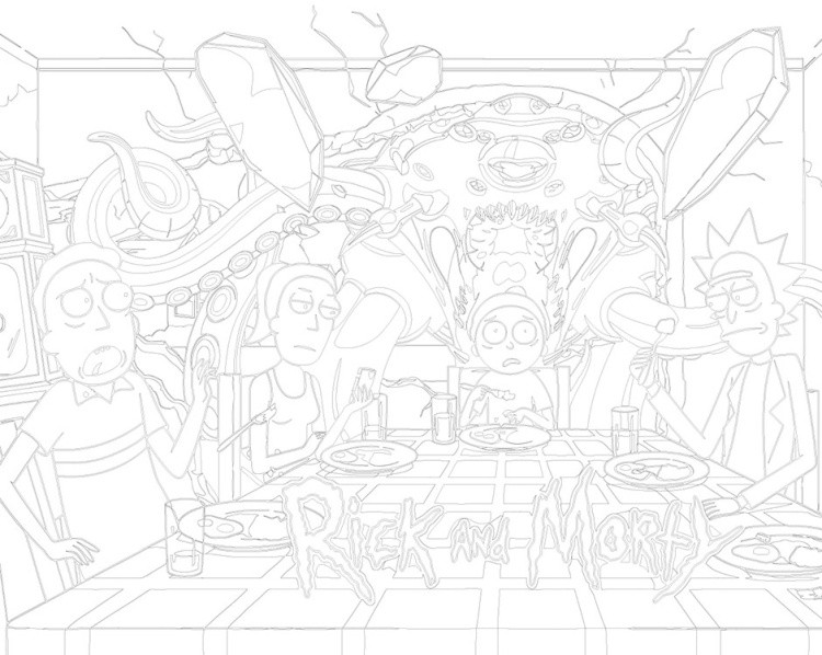 Картина по номерам «Рик и Морти Rick and Morty: Персонажи» — картинка 3