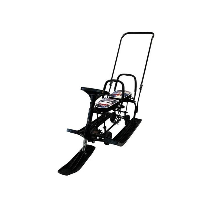 Снегокат детский 507 TWINS BABY Wheel для двоих со спинкой — картинка 4