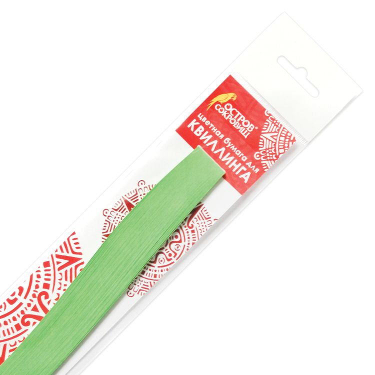 Бумага для квиллинга светло-зеленая, 125 полос, 3 мм х 300 мм, 130 г/м2, ОСТРОВ СОКРОВИЩ — картинка 2