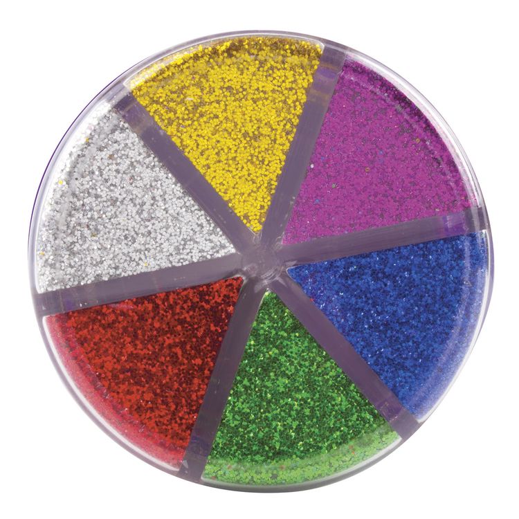 Блестки (глиттер), диспенсер с дозатором, 6 цветов по 10 грамм, Остров Сокровищ — картинка 2