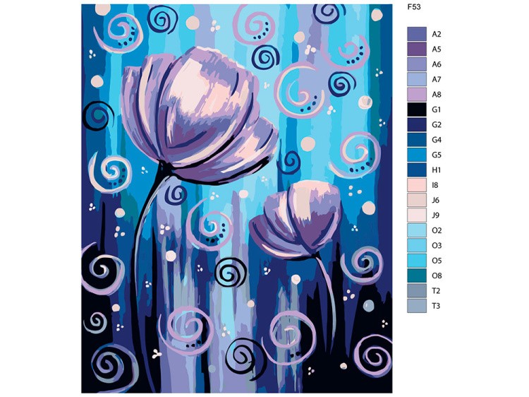 Картина по номерам «Фиолетовые цветы» — картинка 2