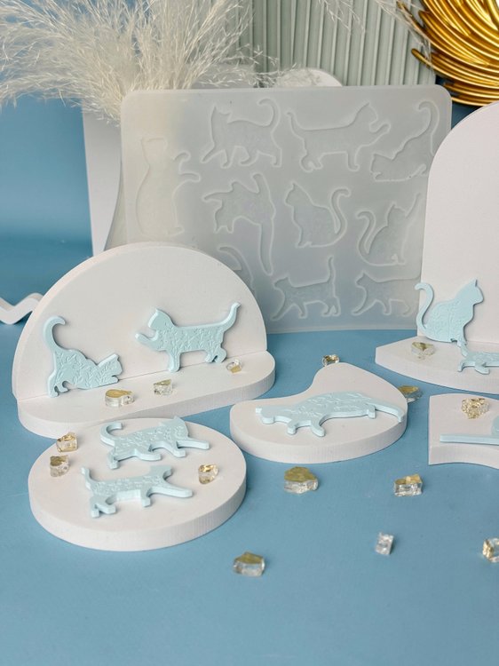 Силиконовый молд - Кошечки №2, 20x15см, 1 молд — картинка 3