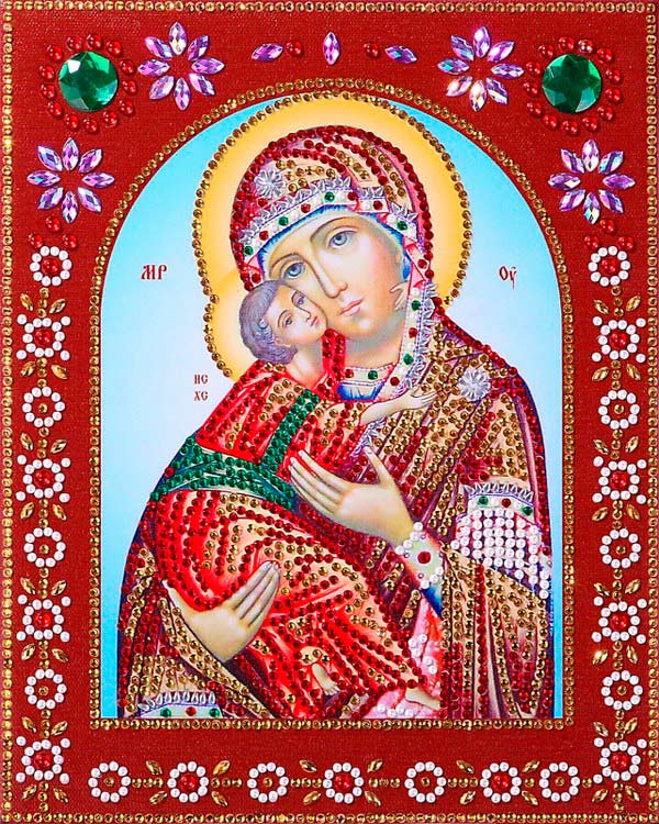 Алмазная вышивка 5D «Пресвятая Богородица Владимирская»