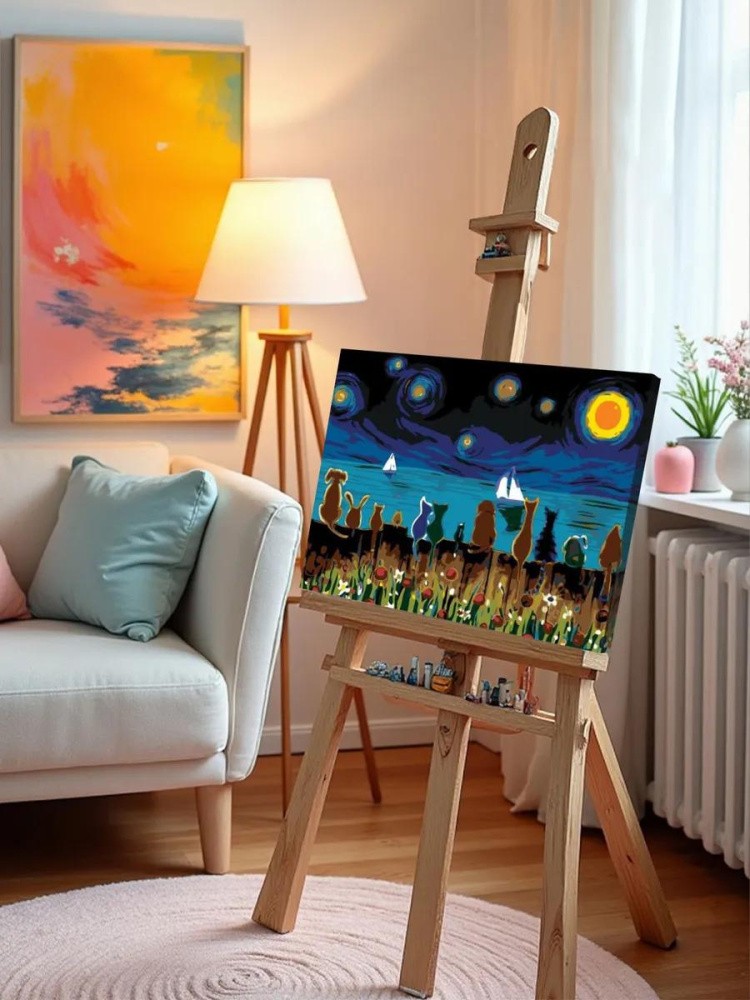 Картина по номерам «Любуясь звёздным небом» — картинка 9