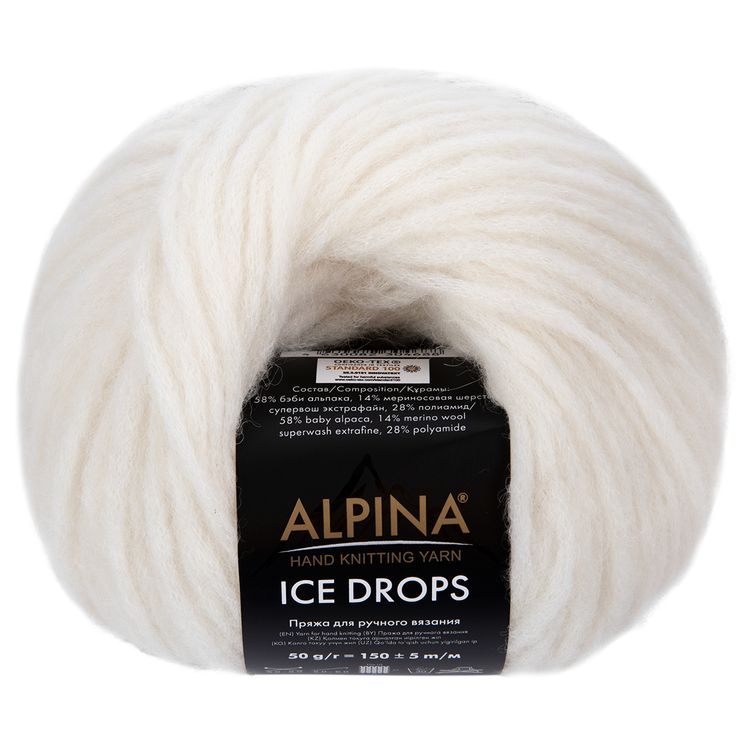 Пряжа Alpina ICE DROPS (01), молочный, 10 шт. по 50 г — картинка 2
