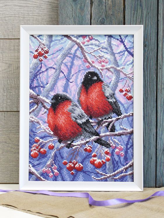 Алмазная вышивка «Алая парочка» — картинка 2