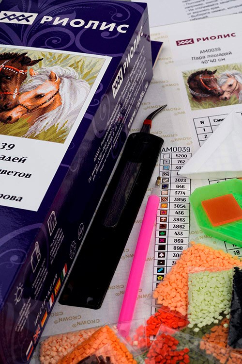 Алмазная вышивка «Пара лошадей» — картинка 3