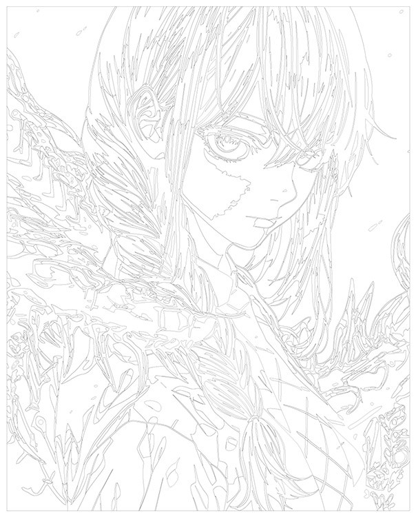 Картина по номерам «Аниме: Девушка с кровавыми цепями» — картинка 3