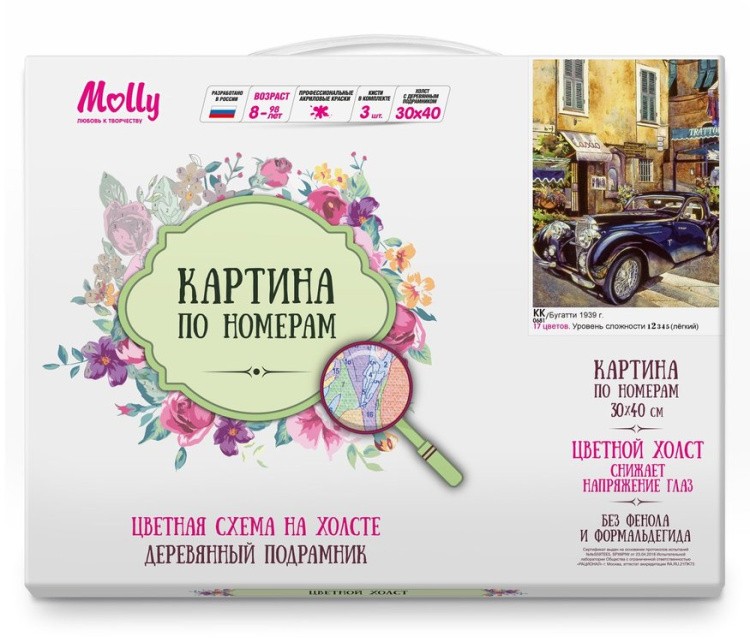 Картина по номерам «Бугатти 1939 г.» — картинка 2