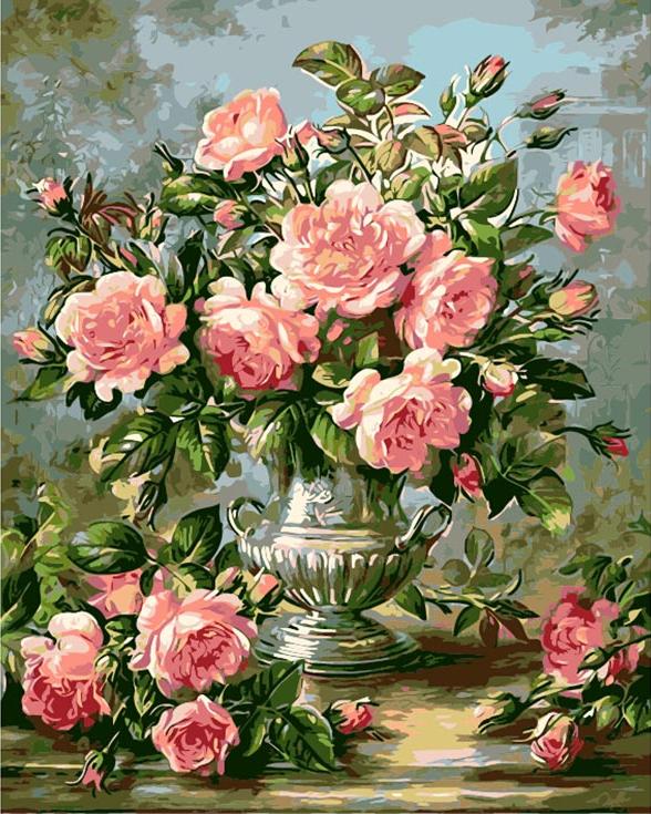 Картина по номерам по дереву Paintboy «Английские розы»