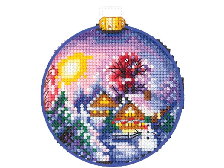 Набор для вышивания «Новогодние шары. Зимний пейзаж»