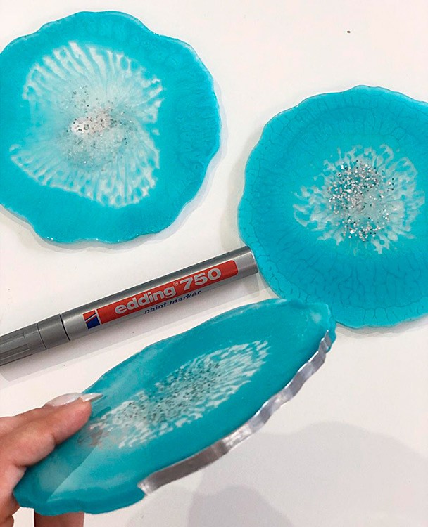 Лаковый маркер серебряный, Edding — картинка 3