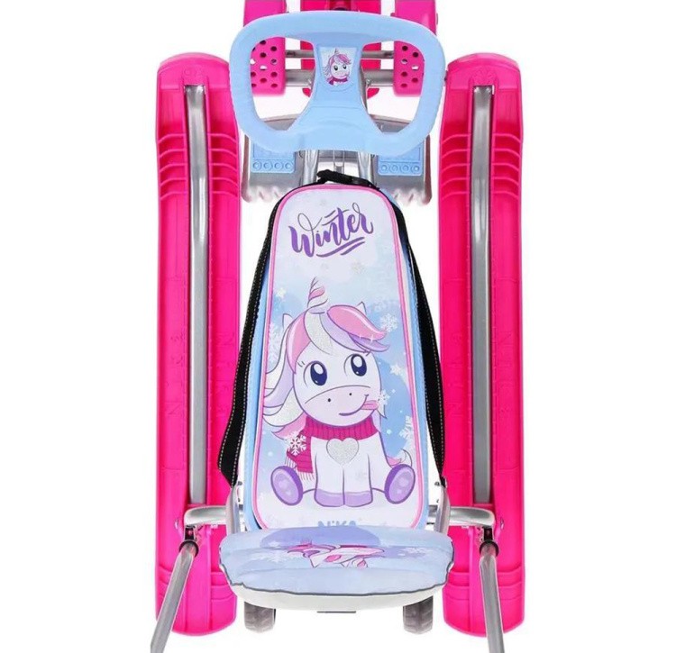 Снегокат детский со спинкой Тимка спорт 6 с Единорогом — картинка 5